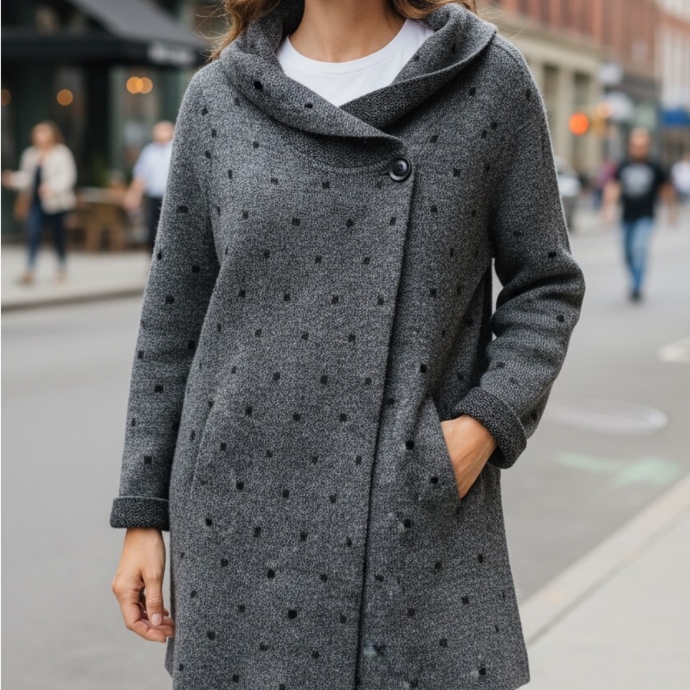 Max Studio Gray Polka Dot Sweater